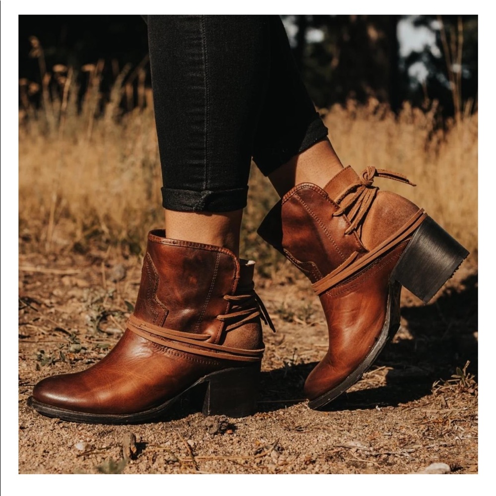 Freebird by Steven Cognac Bohemian Booties Size 9